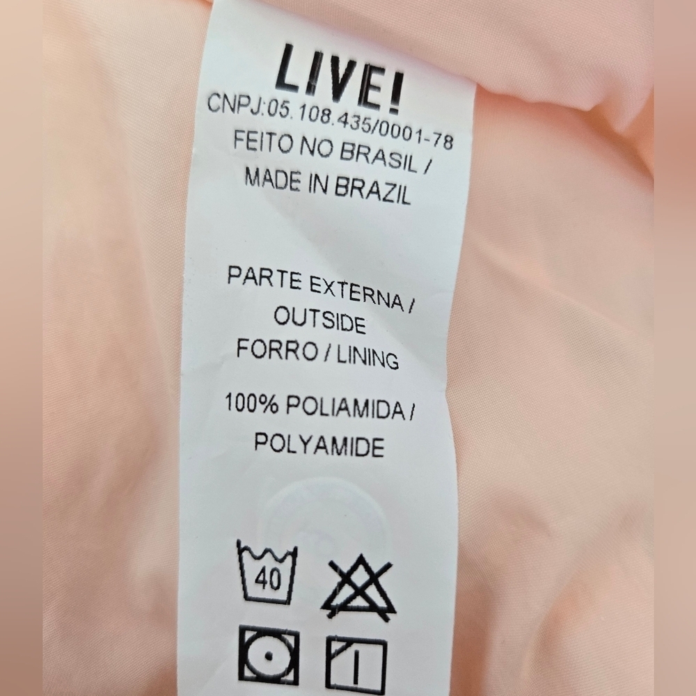 LIVE! Activewrar Brazilian Brand Nylon Midi Dress‎ Peach Color Size Small NWT - Picture 15 of 16
